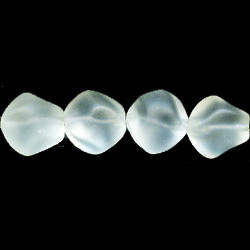 10mm Transparent Frosted Crystal Pressed Glass TWISTED ROUND Beads