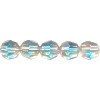 10mm Crystal & Light Blue Givre *Vintage* Czech Pressed Glass (Firepolished) FACETED ROUND Beads