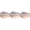 7x10mm Transparent Pink Pressed Glass PINCHED OVAL Beads