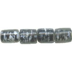 8x10mm Crystal & Black Givre Lampwork CYLINDER Beads