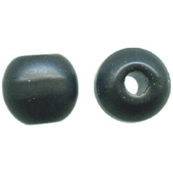 11mm Opaque Black *Vintage* Bohemian ROUND Prosser Bead