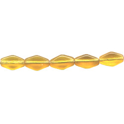 7x11mm Transparent Topaz Pressed Glass 4-Sided BICONE Beads