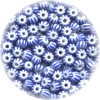 11/o Czech SEED BEADS - Striped, Blue on White