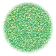 11/o Japanese SEED BEADS - Trans. Bright Green Irid. Matte