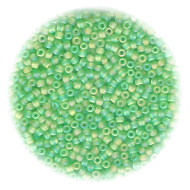 11/o Japanese SEED BEADS - Trans. Bright Green Irid. Matte