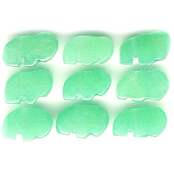 8x12mm Green Aventurine Zuni Style BUFFALO Animal Fetish Beads