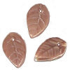 7x12mm Milk Chocolate Satin Pressed Glass LEAF Beads