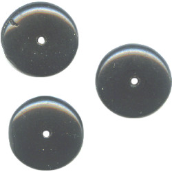 4x12mm Opaque Black Pressed Glass SAUCER Beads