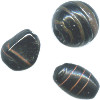 10mm to 12mm Black & Brown Swirl *Vintage* India  Lampwork Bead Mix