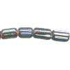 7x12mm Black Striped India Lampwork Chevron TUBE Beads