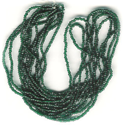 13/o Czech CHARLOTTE Beads - Trans. Dk. Green (1/2 hank)