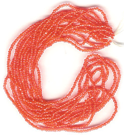 13/o Czech CHARLOTTE Beads - Trans. Reddish Orange (1/2 hank)