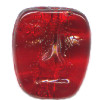 11x13mm Transparent Ruby Red Pressed Glass MASK Beads