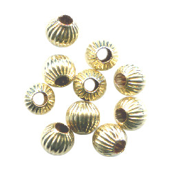 4mm 14kt Gold-Filled CORRUGATED ROUND Beads