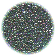 14/o Japanese SEED Beads - Metallic Deep Green/Purple Irid.