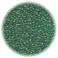 14/o Japanese SEED Beads - Trans. Emerald Lined Irid.