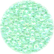 14/o Japanese SEED Beads - Trans. Pale Mint Green Irid.