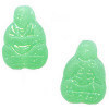 10x15mm Tranlsucent Light Green Matte Pressed Glass BUDDAH Beads