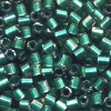 15/o HEX BEADS: Trans. Met. Teal Lined
