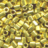 15/o HEX BEADS: Metallic Bright Gold