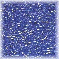 15/o HEX BEADS: Trans. Dk. Royal Blue Irid.