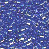 15/o HEX BEADS: Trans. Dk. Royal Blue Irid.