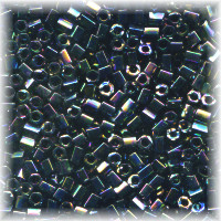 15/o HEX BEADS: Met. Jet Black Irid.