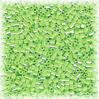 15/o HEX BEADS: Lime Green Luster