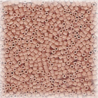 15/o HEX BEADS: Dk. Peachy Pink Painted