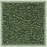 15/o HEX BEADS: Metallic Olive Green Matte