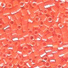 15/o HEX BEADS: Reddish Orange Luster