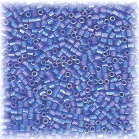 15/o HEX BEADS: Trans. Royal Blue Irid. Matte