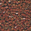 15/o HEX BEADS: Rusty Brown Painted