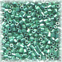 15/o HEX BEADS: Metallic Teal