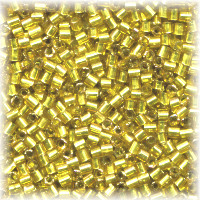 15/o HEX BEADS: Trans. Topaz, Met. Gold Lined