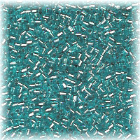 15/o HEX BEADS: Trans. Aqua S/L