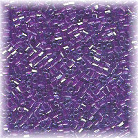 15/o HEX BEADS: Trans. Lt. Blue, Reddish Purple Lined