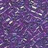 15/o HEX BEADS: Trans. Lt. Blue, Reddish Purple Lined