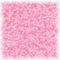 15/o HEX BEADS: Trans. Pink Lined