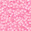 15/o HEX BEADS: Trans. Pink Lined