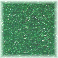 15/o HEX BEADS: Trans. Emerald Green