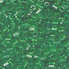 15/o HEX BEADS: Trans. Emerald Green