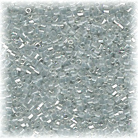 15/o HEX BEADS: Trans. Grey Luster