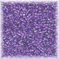 15/o HEX BEADS: Trans. Purple Lined