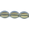 11x16mm Transparent Dark Grey Pressed Glass FLAT OVAL Beads