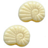 13x17mm Opaque Cream Czech Pressed Glass Snail / Nautilus SHELL Beads