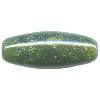 11x27mm Emerald TUBULAR Pendant / Focal Bead ~ Linda Hammons