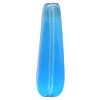 6x26mm Transparent Capri Blue Czech Pressed Glass 4-Sided Focal DROP Bead