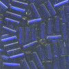 1/16" x 3/16" (4mm) BUGLE BEADS: Transparent Dk. Cobalt S/L