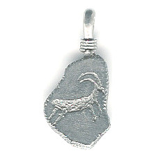 17x36mm Pewter DEER PETROGLYPH Pendant